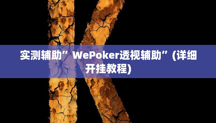 实测辅助”WePoker透视辅助”(详细开挂教程)