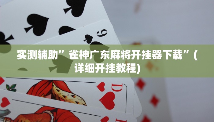实测辅助”雀神广东麻将开挂器下载”(详细开挂教程)