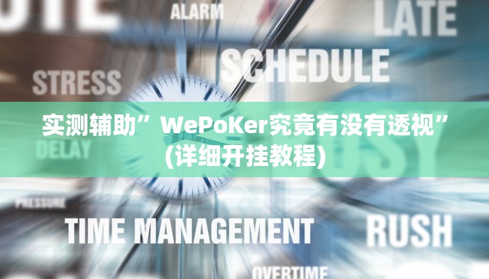 实测辅助”WePoKer究竟有没有透视”(详细开挂教程)