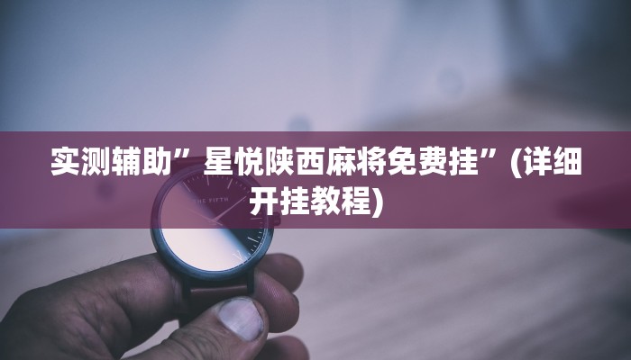 实测辅助”星悦陕西麻将免费挂”(详细开挂教程)