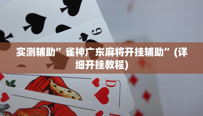 实测辅助”雀神广东麻将开挂辅助”(详细开挂教程)