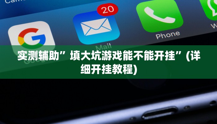 实测辅助”填大坑游戏能不能开挂”(详细开挂教程)