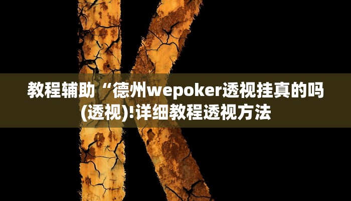 教程辅助“德州wepoker透视挂真的吗(透视)!详细教程透视方法