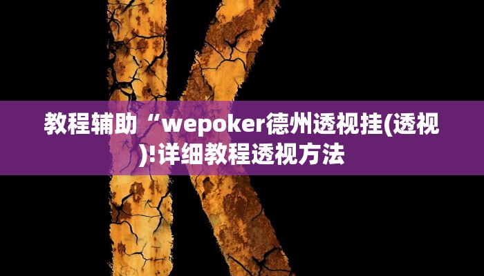教程辅助“wepoker德州透视挂(透视)!详细教程透视方法