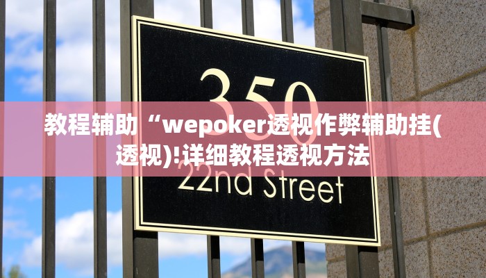 教程辅助“wepoker透视作弊辅助挂(透视)!详细教程透视方法