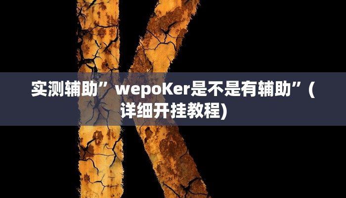 实测辅助”wepoKer是不是有辅助”(详细开挂教程)