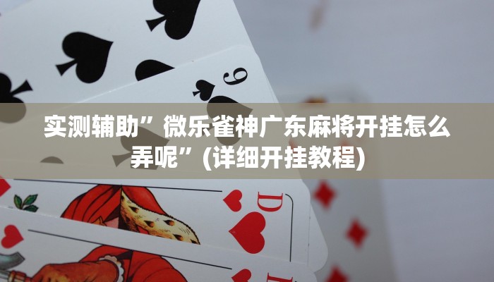 实测辅助”微乐雀神广东麻将开挂怎么弄呢”(详细开挂教程)