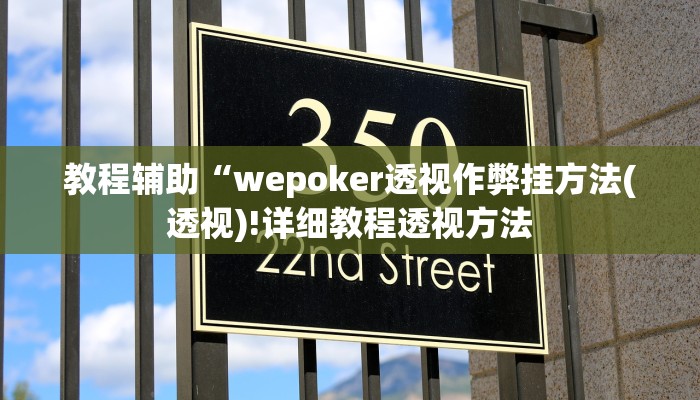 教程辅助“wepoker透视作弊挂方法(透视)!详细教程透视方法