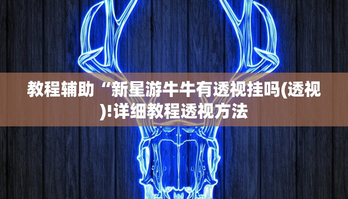 教程辅助“新星游牛牛有透视挂吗(透视)!详细教程透视方法