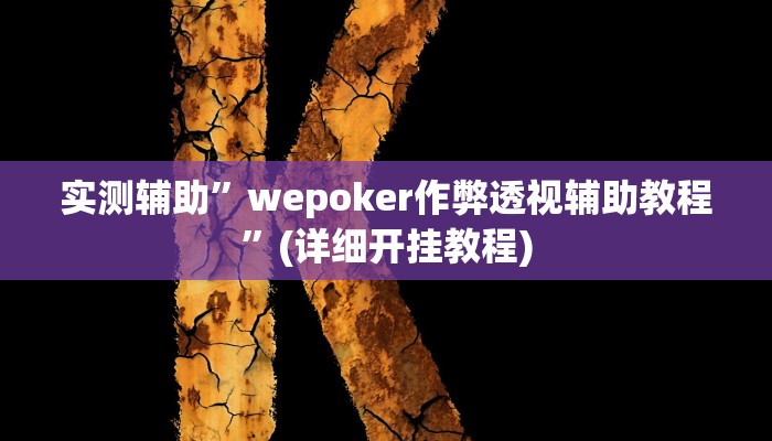 实测辅助”wepoker作弊透视辅助教程”(详细开挂教程)