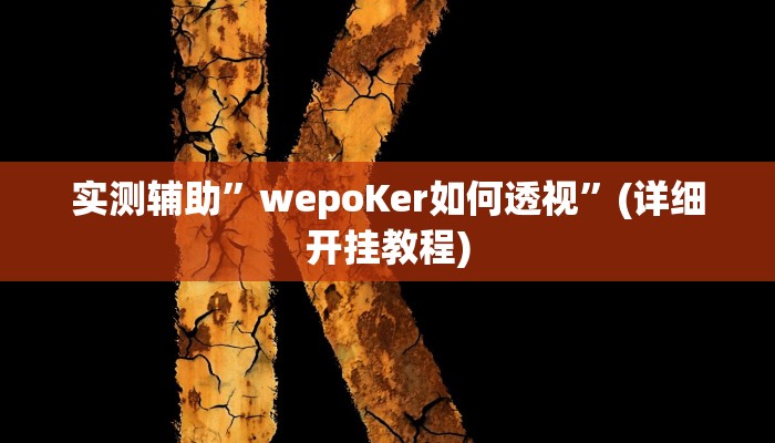 实测辅助”wepoKer如何透视”(详细开挂教程)