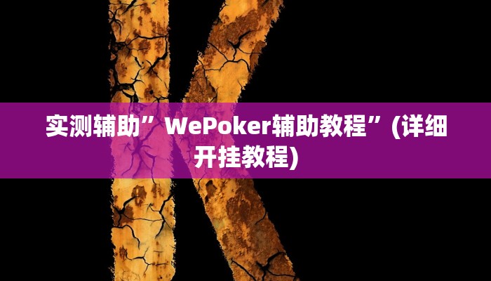 实测辅助”wepoker德州透视挂下载”(详细开挂教程)