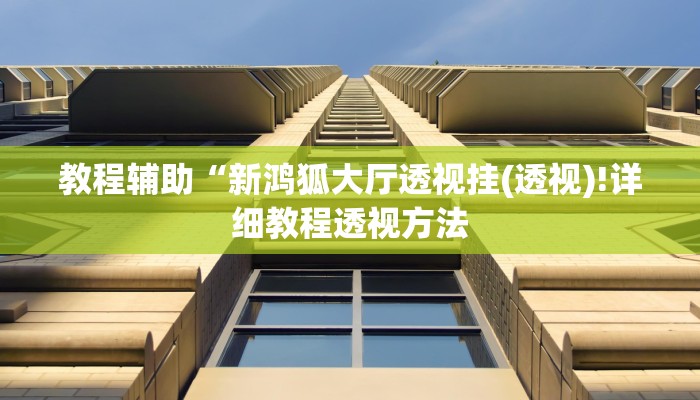 教程辅助“新鸿狐大厅透视挂(透视)!详细教程透视方法