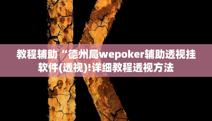 教程辅助“德州局wepoker辅助透视挂软件(透视)!详细教程透视方法