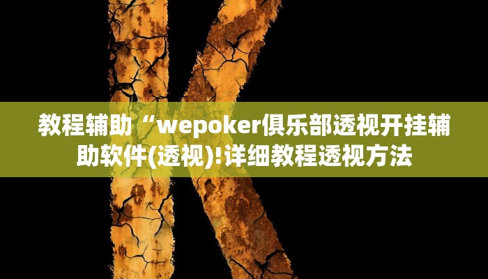 教程辅助“wepoker俱乐部透视开挂辅助软件(透视)!详细教程透视方法