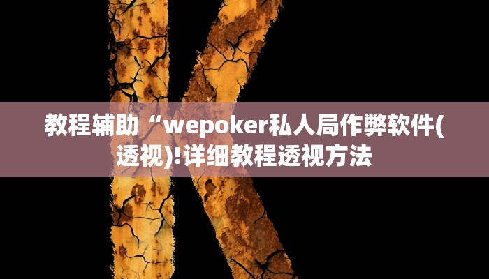 教程辅助“wepoker私人局作弊软件(透视)!详细教程透视方法
