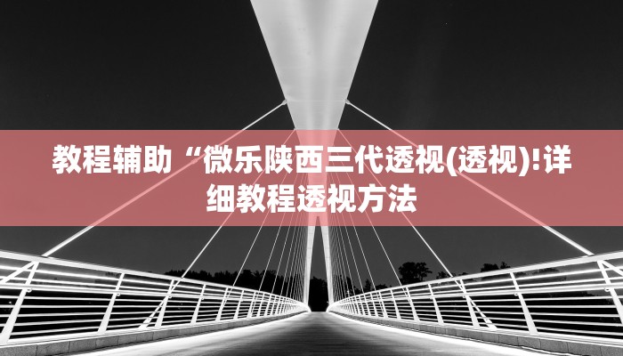 教程辅助“微乐陕西三代透视(透视)!详细教程透视方法