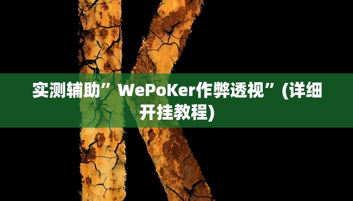 实测辅助”WePoKer作弊透视”(详细开挂教程)