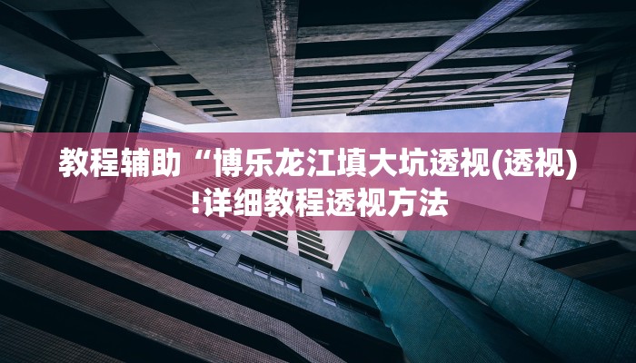 教程辅助“博乐龙江填大坑透视(透视)!详细教程透视方法