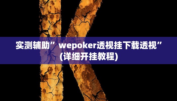 实测辅助”wepoker透视挂下载透视”(详细开挂教程)