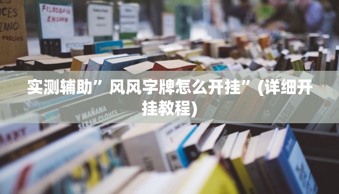 实测辅助”风风字牌怎么开挂”(详细开挂教程)
