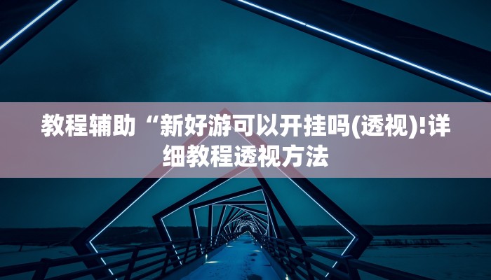 教程辅助“新好游可以开挂吗(透视)!详细教程透视方法
