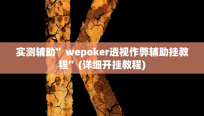 实测辅助”wepoker透视作弊辅助挂教程”(详细开挂教程)