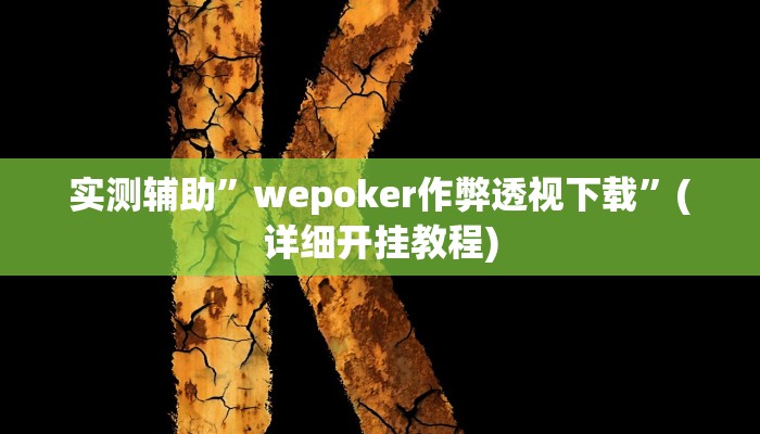 实测辅助”wepoker作弊透视下载”(详细开挂教程)