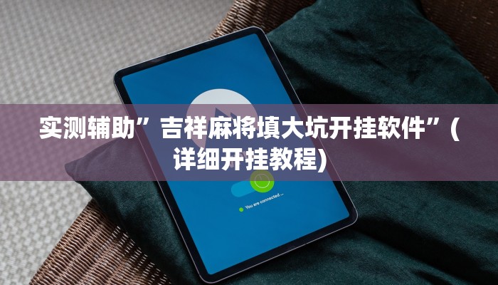 实测辅助”吉祥麻将填大坑开挂软件”(详细开挂教程)