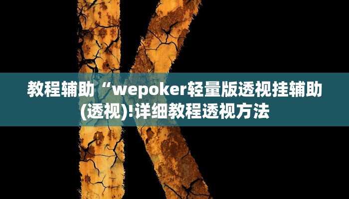 教程辅助“wepoker轻量版透视挂辅助(透视)!详细教程透视方法