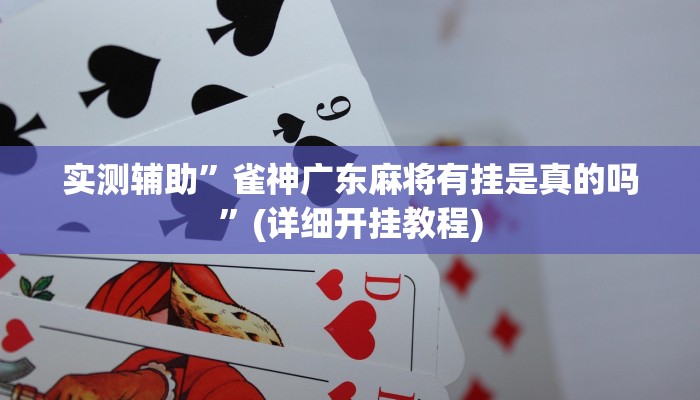 实测辅助”雀神广东麻将有挂是真的吗”(详细开挂教程)