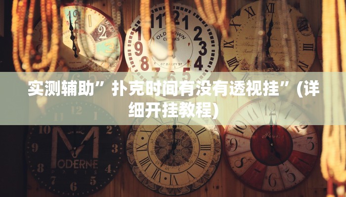 实测辅助”扑克时间有没有透视挂”(详细开挂教程)