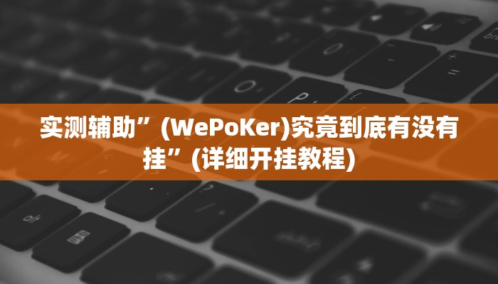 实测辅助”(WePoKer)究竟到底有没有挂”(详细开挂教程)