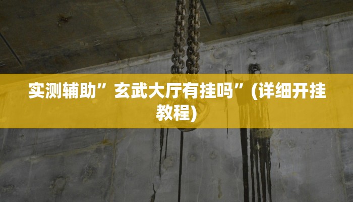 实测辅助”玄武大厅有挂吗”(详细开挂教程)