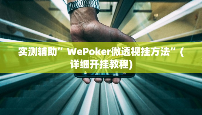 实测辅助”WePoker微透视挂方法”(详细开挂教程)