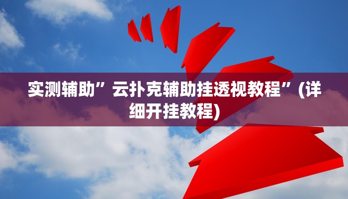 实测辅助”云扑克辅助挂透视教程”(详细开挂教程)