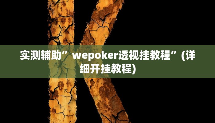 实测辅助”wepoker透视挂教程”(详细开挂教程)