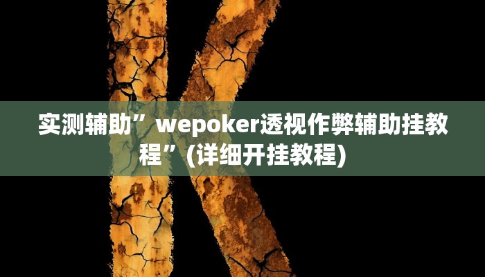 实测辅助”wepoker透视作弊辅助挂教程”(详细开挂教程)