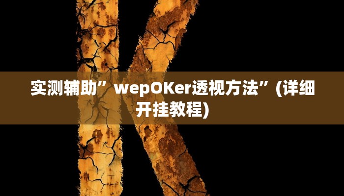 实测辅助”wepOKer透视方法”(详细开挂教程)