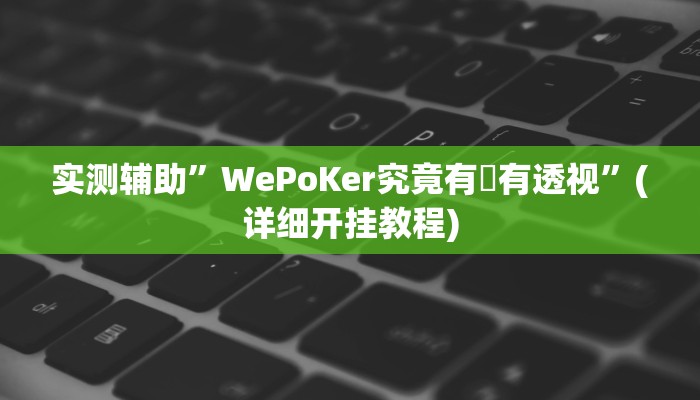 实测辅助”WePoKer究竟有沒有透视”(详细开挂教程)