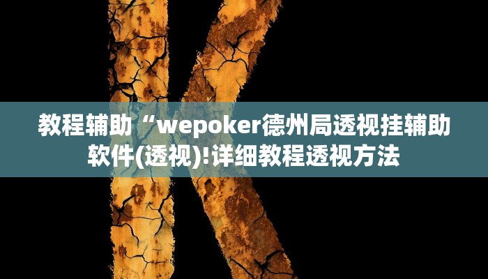 教程辅助“wepoker德州局透视挂辅助软件(透视)!详细教程透视方法