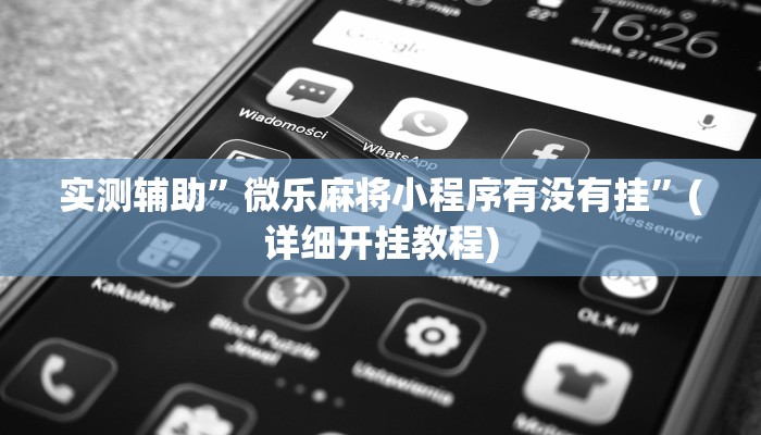 实测辅助”微乐麻将小程序有没有挂”(详细开挂教程)