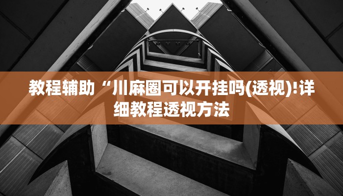 教程辅助“川麻圈可以开挂吗(透视)!详细教程透视方法