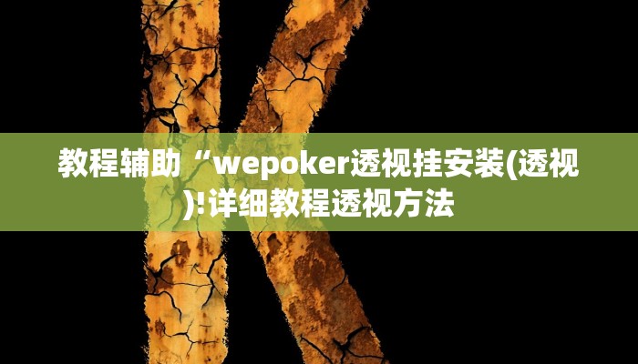 教程辅助“wepoker透视挂安装(透视)!详细教程透视方法
