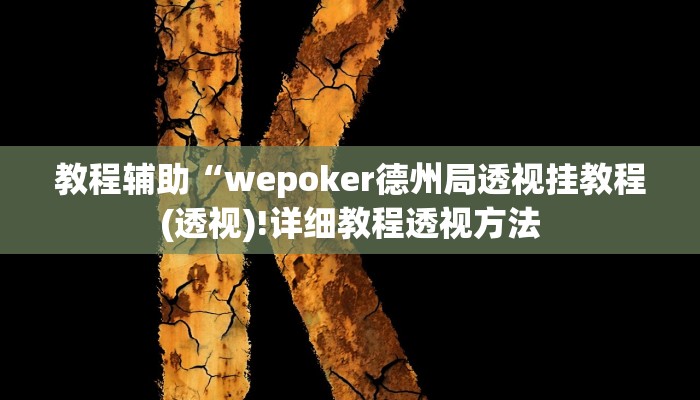 教程辅助“wepoker德州局透视挂教程(透视)!详细教程透视方法