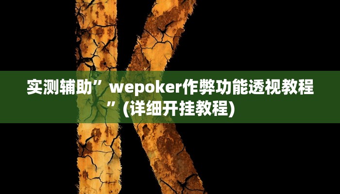 实测辅助”wepoker作弊功能透视教程”(详细开挂教程)