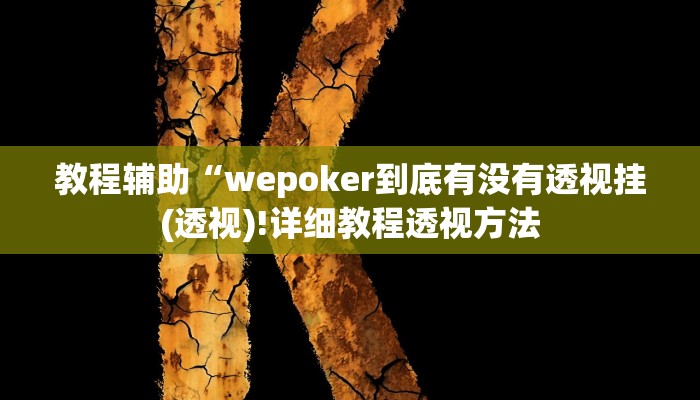 教程辅助“wepoker到底有没有透视挂(透视)!详细教程透视方法