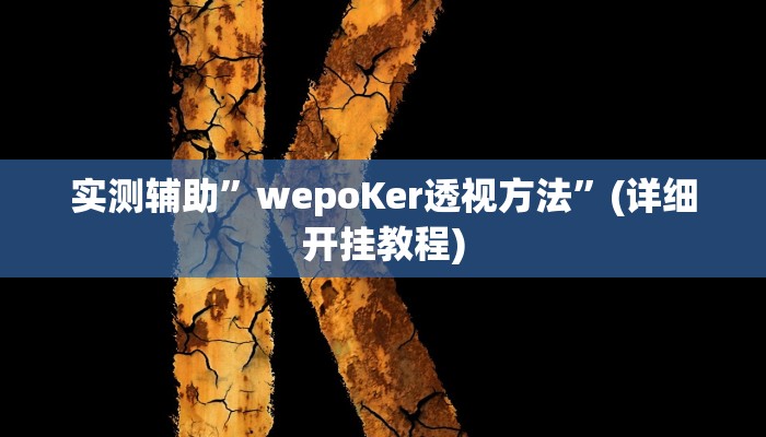 实测辅助”wepoKer透视方法”(详细开挂教程)