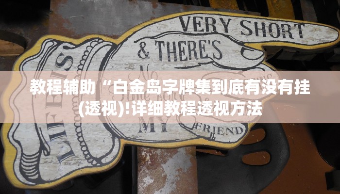 教程辅助“白金岛字牌集到底有没有挂(透视)!详细教程透视方法