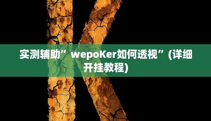 实测辅助”wepoKer如何透视”(详细开挂教程)